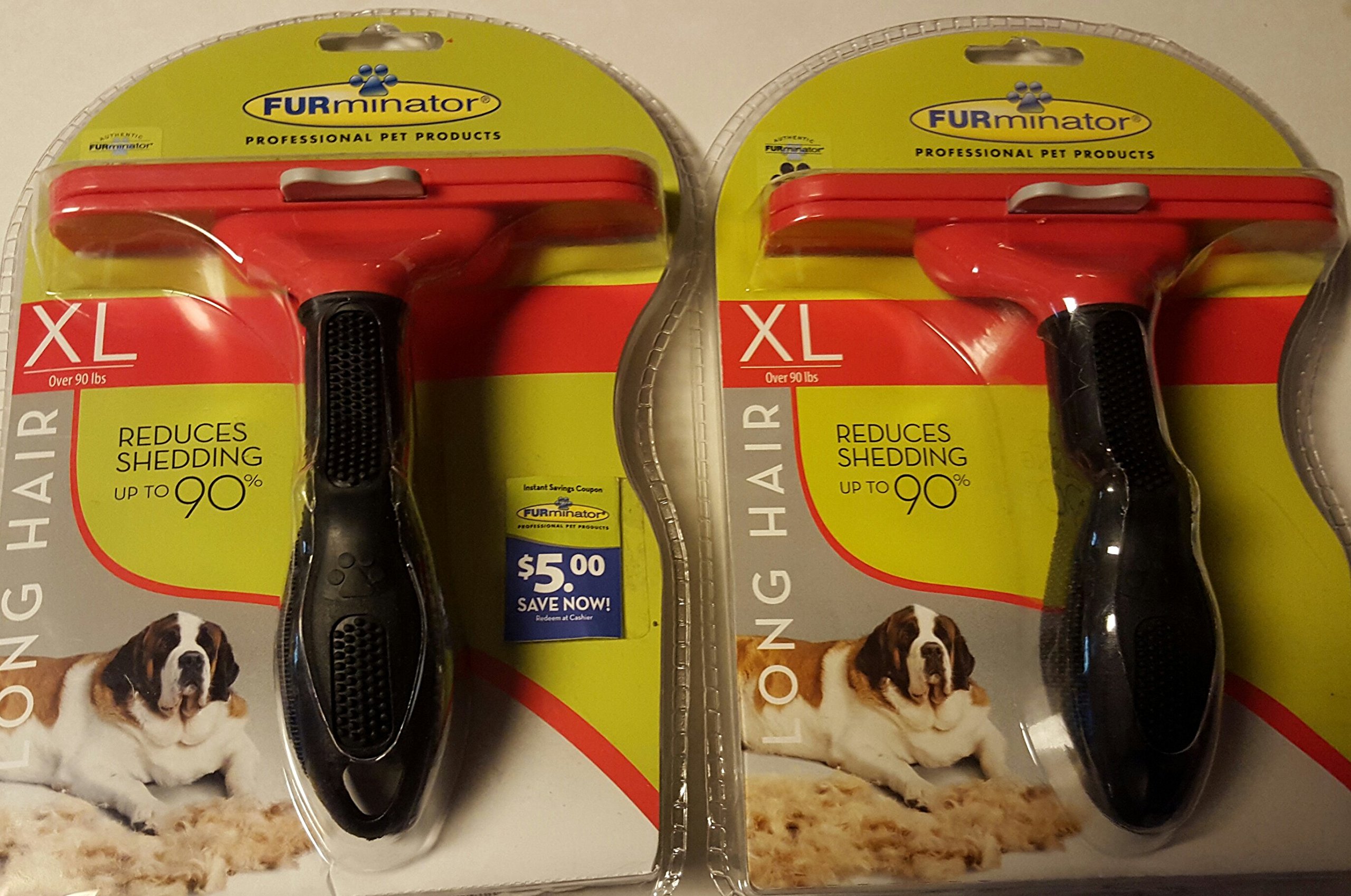 Furminator Long Hair Giant Deshedding Tool Dog Pack Of 2