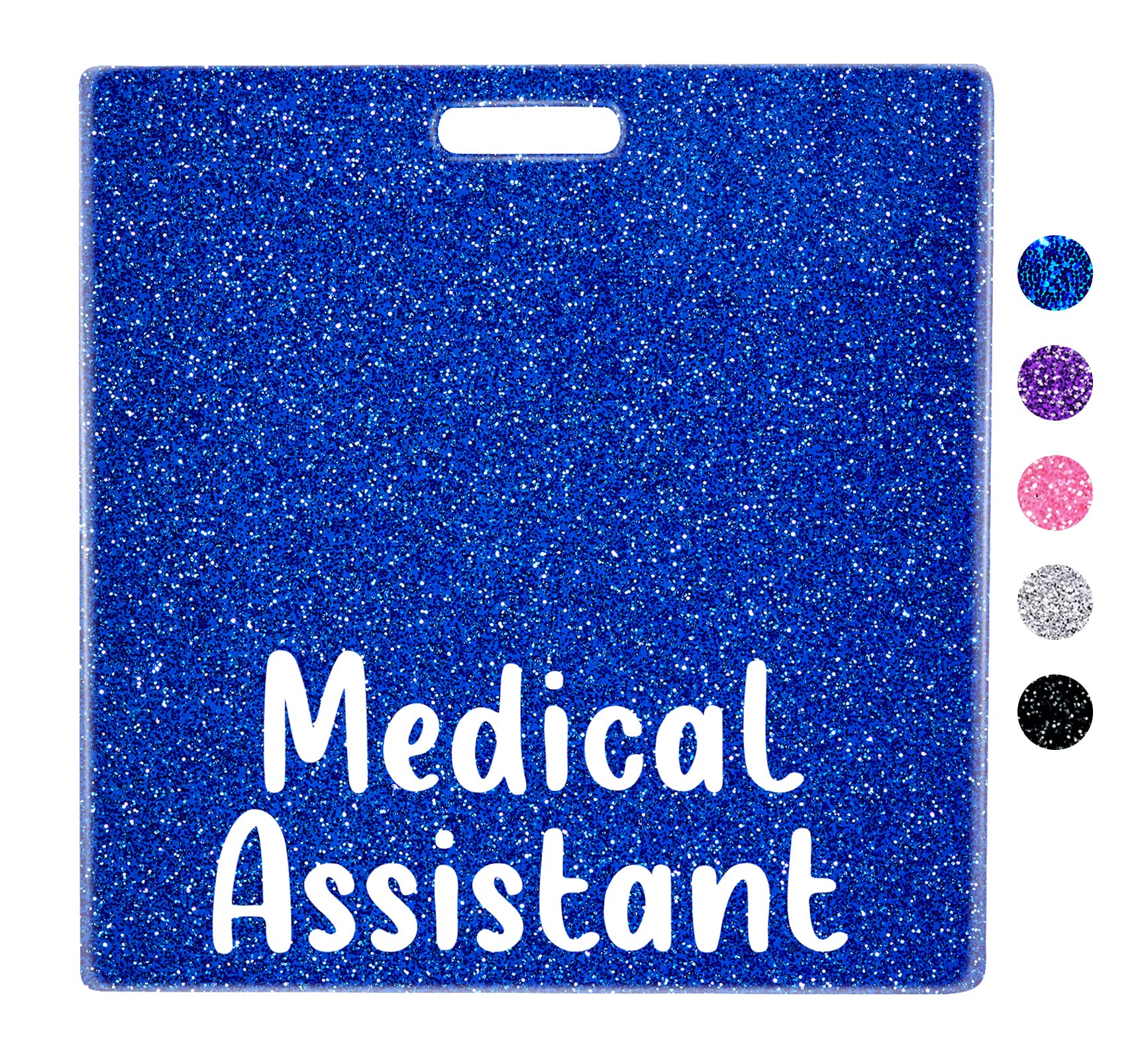 Photo 1 of Plifal Medical Assistant MA Badge Buddy Card Holder Nurse Nursing Accessories Glitter Blue Horizontal ID Name Identification Tags Nurse Work