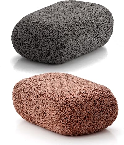Vulcan Pumice Stone Pack of 2 Terracotta Grey Removes Hard Skin Calluses Feet