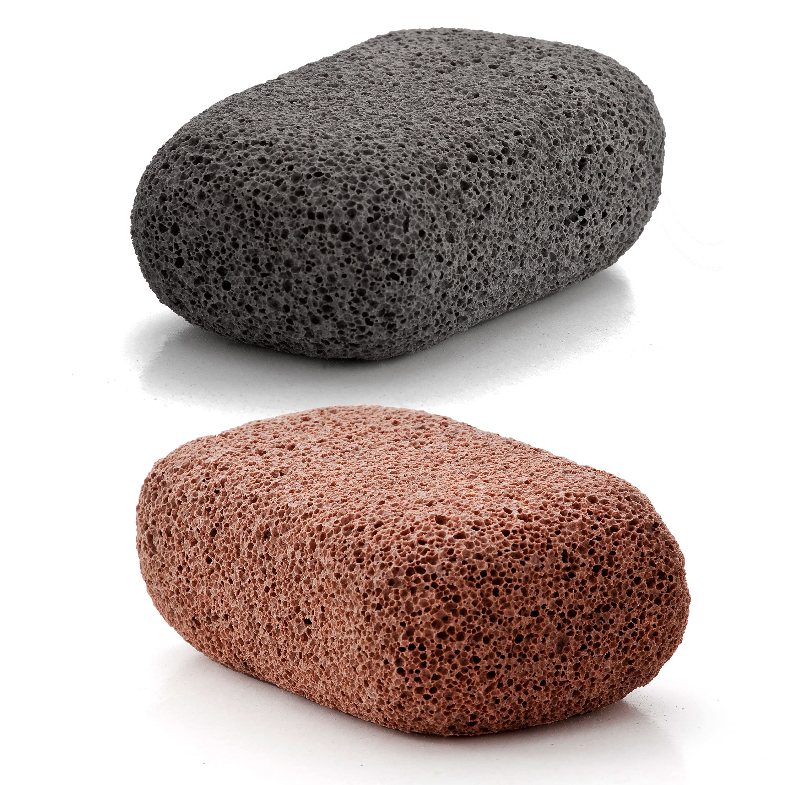 Vulcan Pumice Stone - Pack of 2 Units (Colours: Terracotta - Grey) - Removes Hard Skin and calluses from feet and Hands