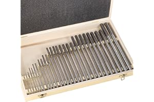 IWONGO 29pcs HSS Chucking Reamer Set, 1/16"-1/2" by 1/64", Straight Shank/Flute, Right Hand Cut, for Hole Processing in Lathes, Drill Presses, Milling, Screw Machines & Machining Centers