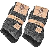 BRUBAKER 4 Pairs of Alpaca Kids Socks 100% Alpaca Wool - Children Baby Winter Socks - Wool Socks for Boys and Girls