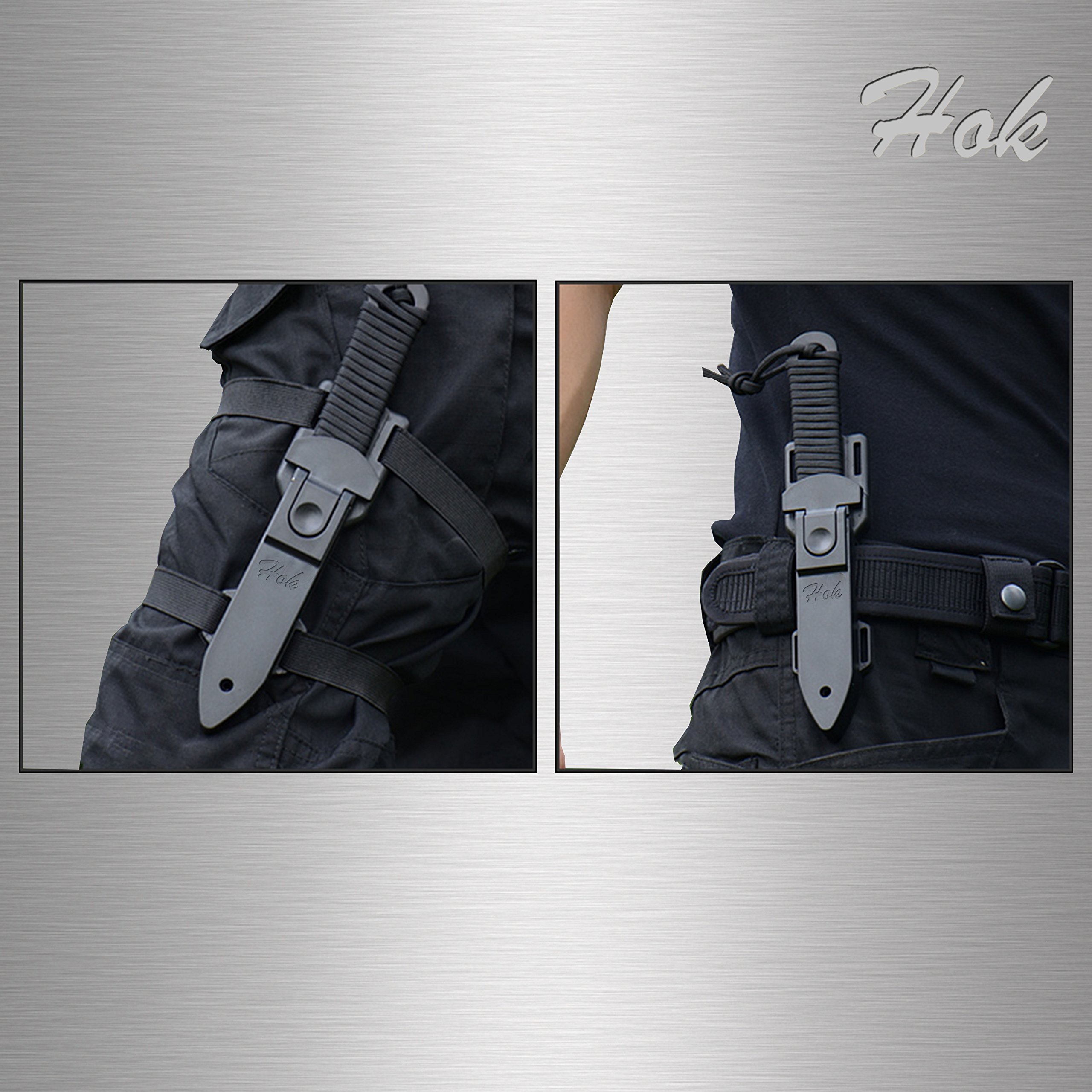 Hok Tactical Knife Two Nylon & ABS Sheath and Adjustable Leg Strap