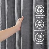 Waterproof Narrow Shower Curtain 92x182cm Grey with Hooks view 7
