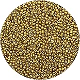 Yholin 5000pcs Metallic Light Green Gold Glass Seed Beads Bulk, Small Tiny Waist Spacer Beads for Bracelet, Necklace Jewelry Making, DIY Craft Projects(3mm 8/0)