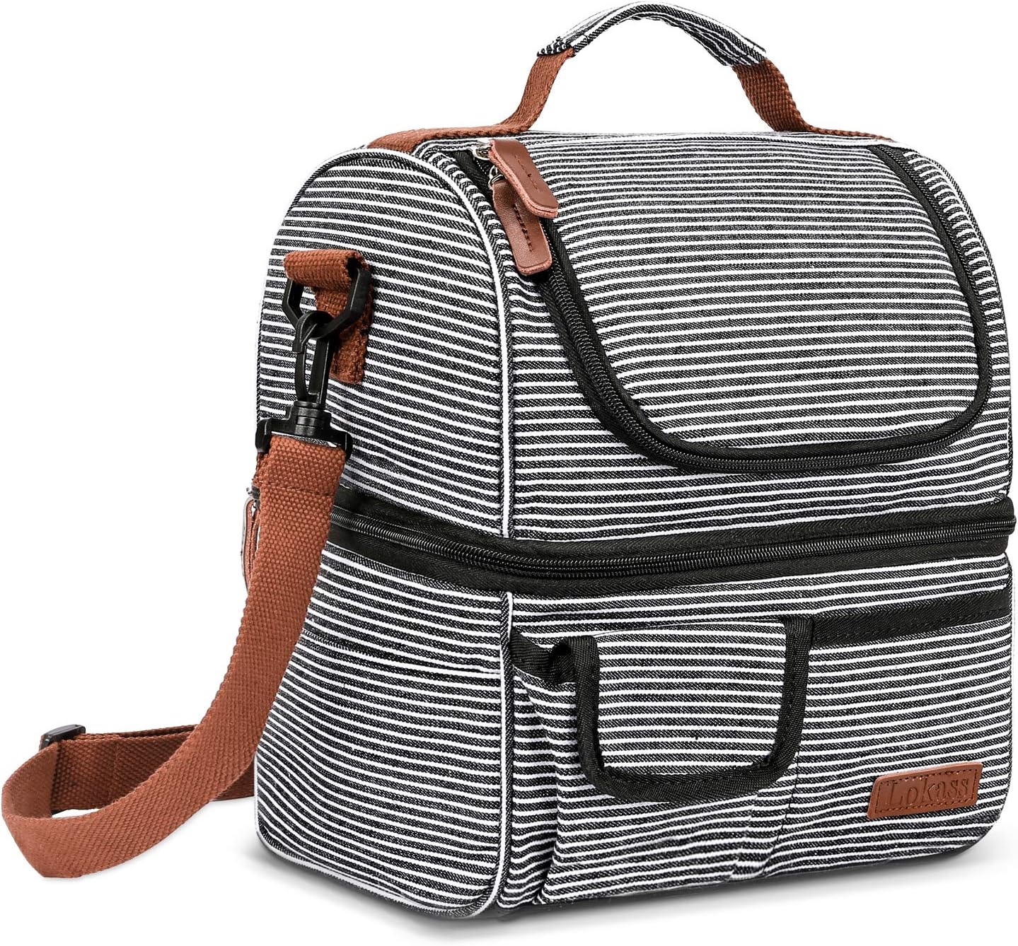 LOKASS Lunch Bags for Women Double Deck Insulated Lunch Box