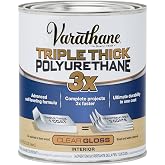 Varathane Triple Thick Polyurethane Gloss Wood Finish | One Coat Protection, Self-Leveling Formula, Scratch And Stain Resistance, Crystal Clear Finish, Quart