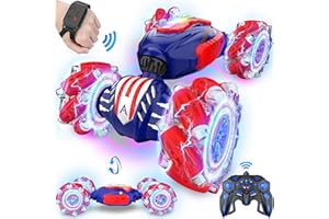 RCABCAR Remote Control Car, Gesture Sensing RC Stunt Car, 4 WD Transform Off Road for Rotating, 2.4Ghz Hand Controlled Remote Control Twister Cars, RC Cars for Kids Boys Girls Toy Gift Age 8 9 10 11 12 yr