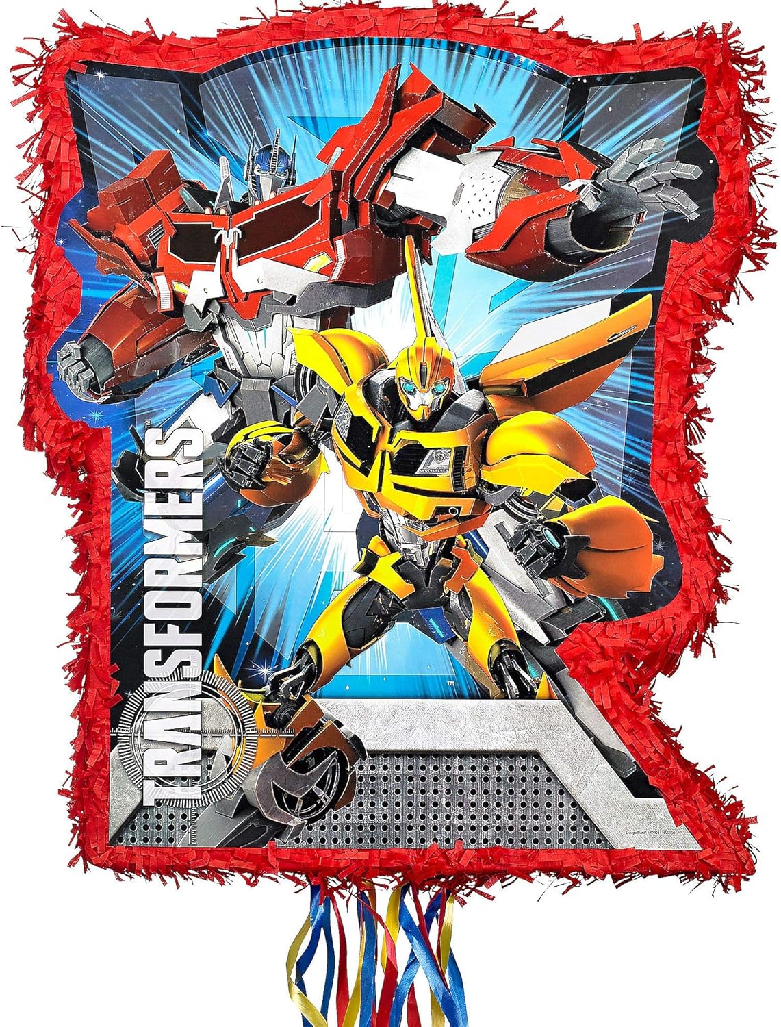 Ya Otta Pinata Red Transformers Pull String Pinata Party Activity Supplies 2lb Filler Capacity 17.5" x 21.5" x 3"