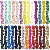 Framendino, 27 Pack 1mm Nylon Beading String Chinese Knotting Cord Trim Cords Macrame Thread Braided for Friendship Bracelets Necklace Jewelry Making (27 Colors, 675 Yards)