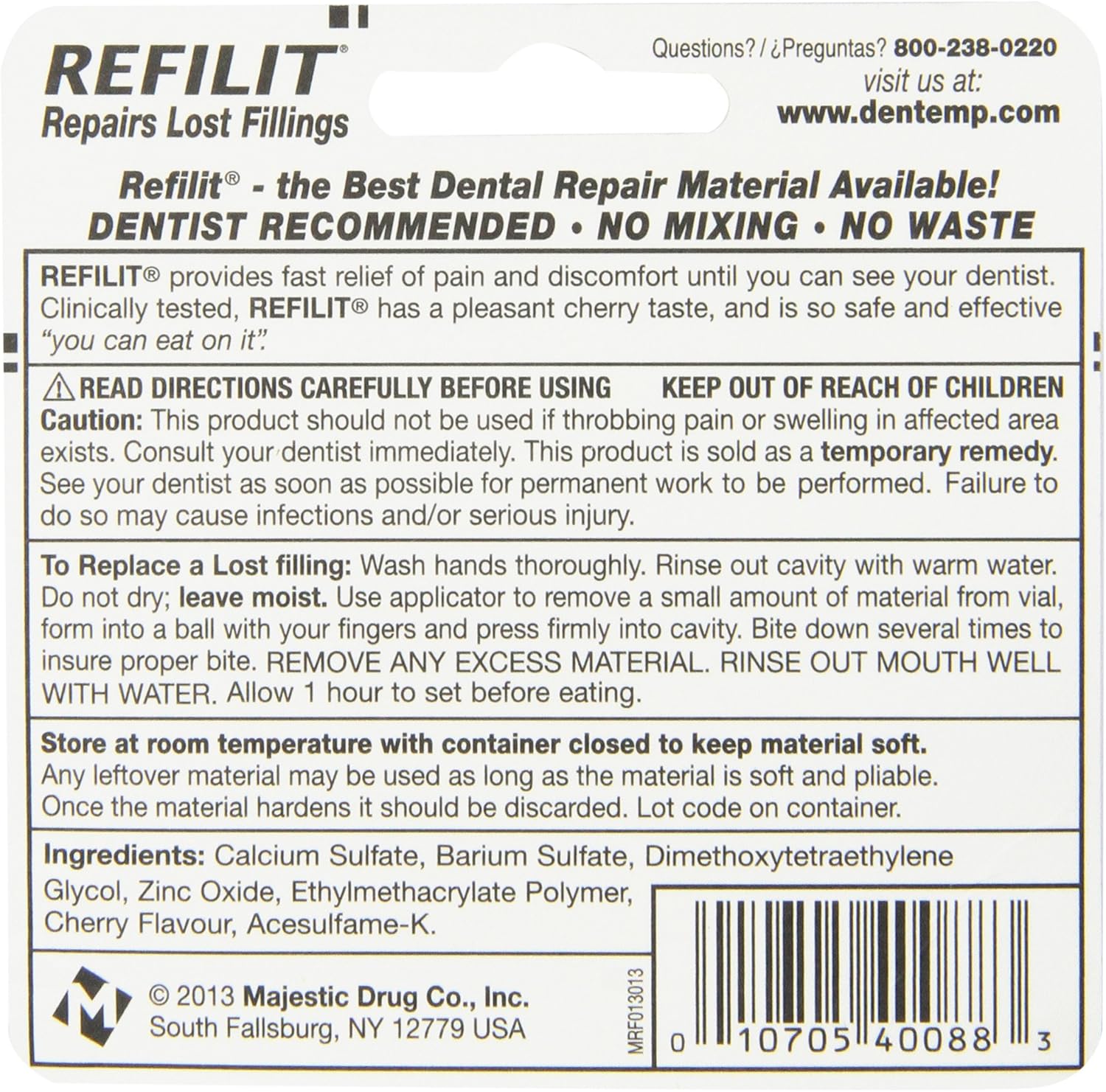 Refilit Lost Filling Repair, Cherry, (Pack of 6): Health & Personal Care