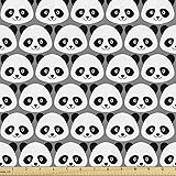 Ambesonne Panda Fabric by The Yard, Continuous