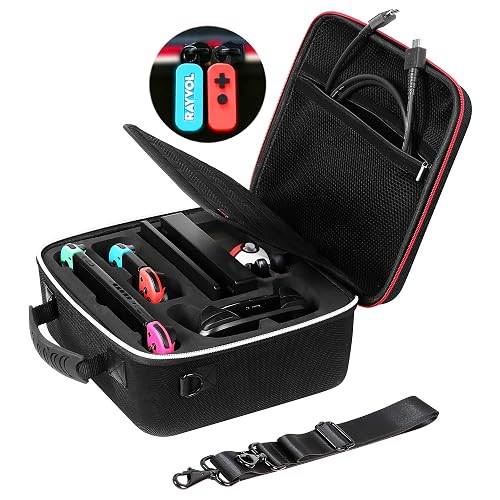 Rayvol Deluxe Carrying Case for Nintendo Switch, Travel Case with ...