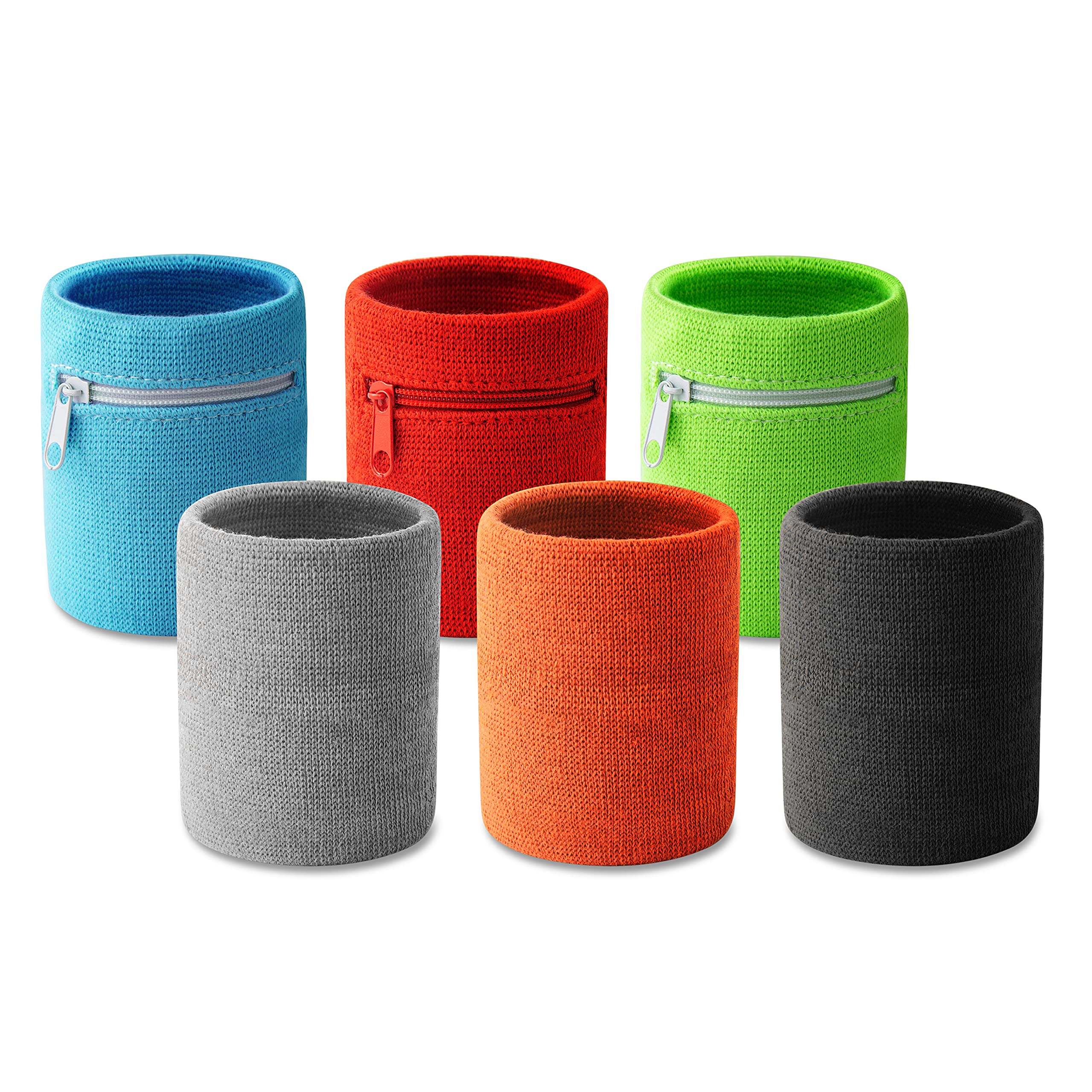 TONITTO 6pcs Unisex Pocket Wrist Wallet for Sports Enthusiasts & Outdoor Adventurers, Running, Tennis, Cycling, 8 x 8cm / 3.2 x 3.2 inches, 6 Colors