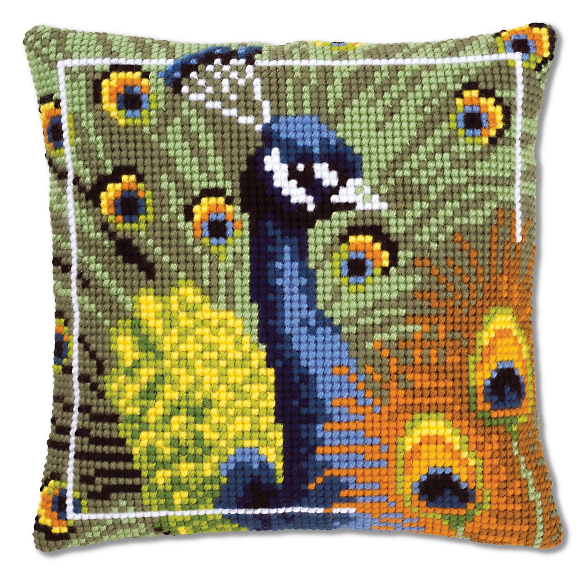 Vervaco Peacock Cross Stitch Cushion, Multi-Colour — image 1