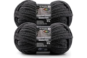 LPALATS Chunky Chenille Yarn for Crochet and Knitting – 2-Pack Super Soft Jumbo Yarn – 20 Vibrant Colors – 7oz/200g Total, 76.4 Yards – Ideal for Baby Blankets, Amigurumi & Crafts (Black, 2 Skein)
