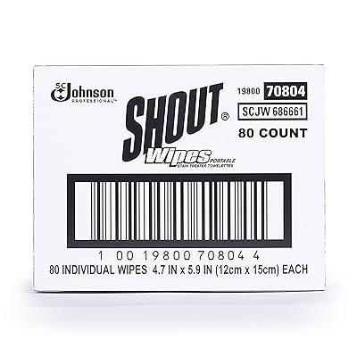 Shout Wipe &amp; Go Stain Remover Wipes, 80 Count