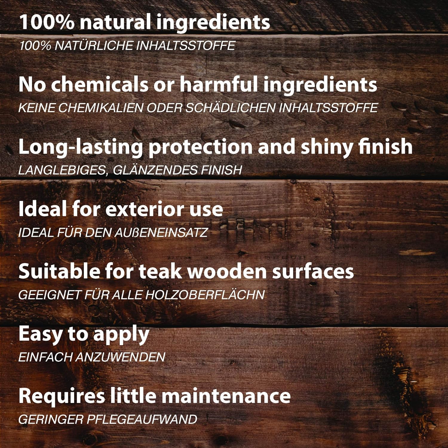 Cura Lignum Marine Teak Oil Vegan Wood Sealer, Conditioner