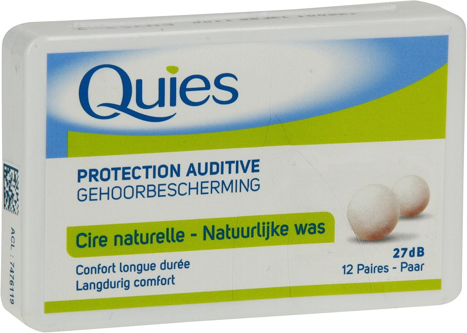 Quies Natural Wax Protective Earplugs - Pack of 3 Boxes of 24 Balls (3), White, 24 Count (Pack of 3) - Image 4