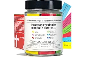 CODINOO Spanish Bible Verse Jar,Leeme Cuando te Sientas Versículos en Español,Tarro de Versículos Bíblicos en Español,Christian Gifts For Women spanish,Religious gifts,Regalos Cristianos para Mujer,Cumpleaños