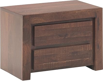 The Jaipur Living Egypt Solid Wood Bed Side Table (Light Honey Finish, Brown)