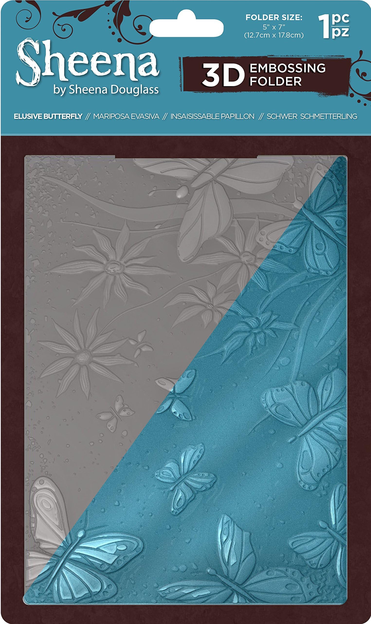 Sheena 5"x7"-Elusive Butterfly 3D Embossing Folder, Clear