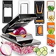 Nutrislicer XL Vegetable Chopper with Container, 2 in 1 Mandoline Slicer, 4 Blades, Hands Safe Fast Cutting, Food Slicer