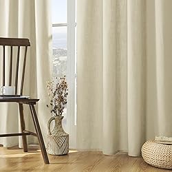 Joydeco Linen Curtains 96 Inch Length 2 Panels