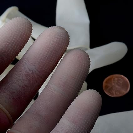 Finger Cot Protectors [Max-Protect Series] - Super Durable and Flexible Latex Rubber [20 Pack] - Large