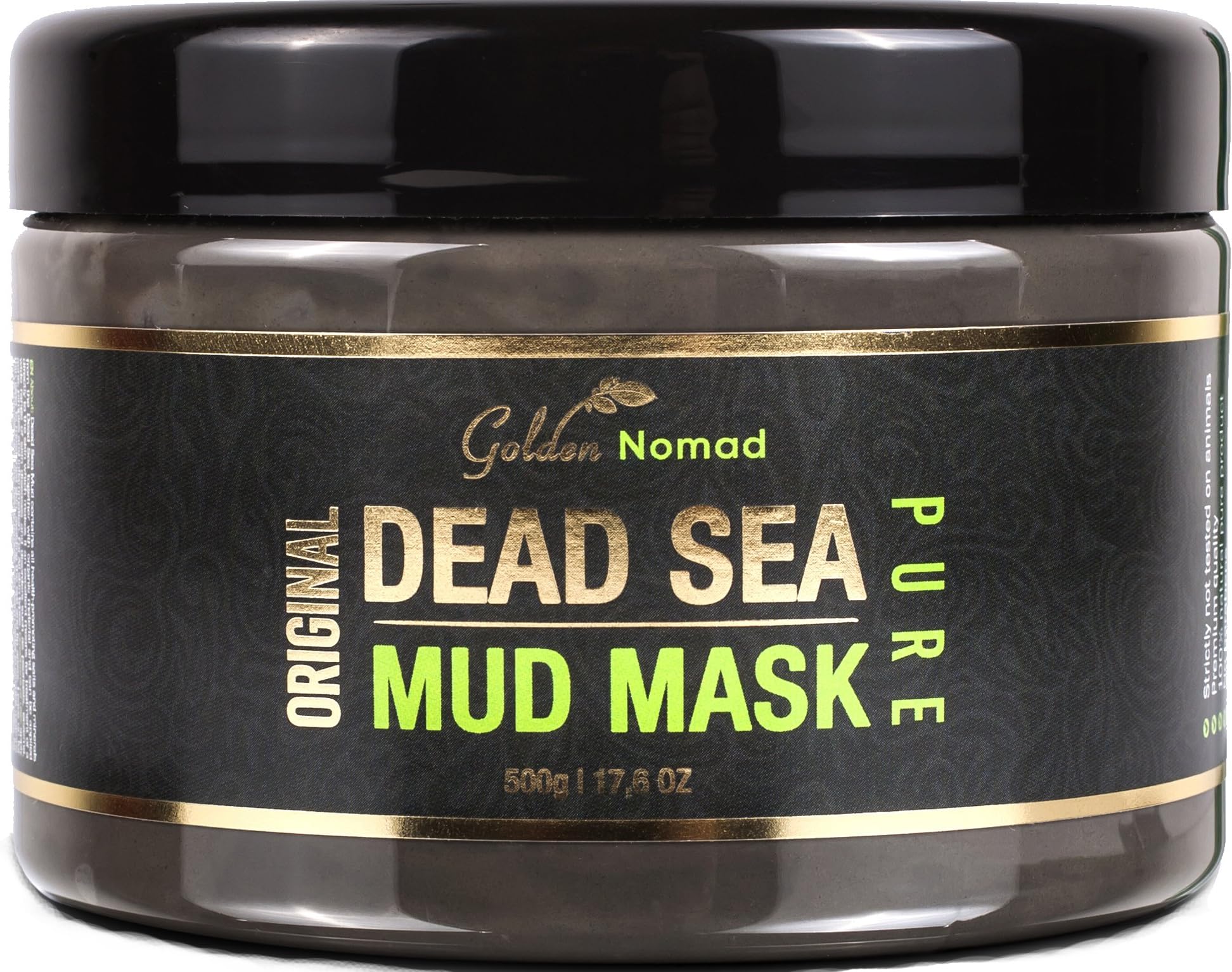 Dead Sea Mud Mask (500g) By Golden Nomad + FREE Gift: 100% Natural Deep Skin Cleanser-Face, Body, Hair-Anti-Aging Treatment-Pure Detoxifying Moisturizer-Psoriasis, Eczema, Acne, Cellulite Relief
