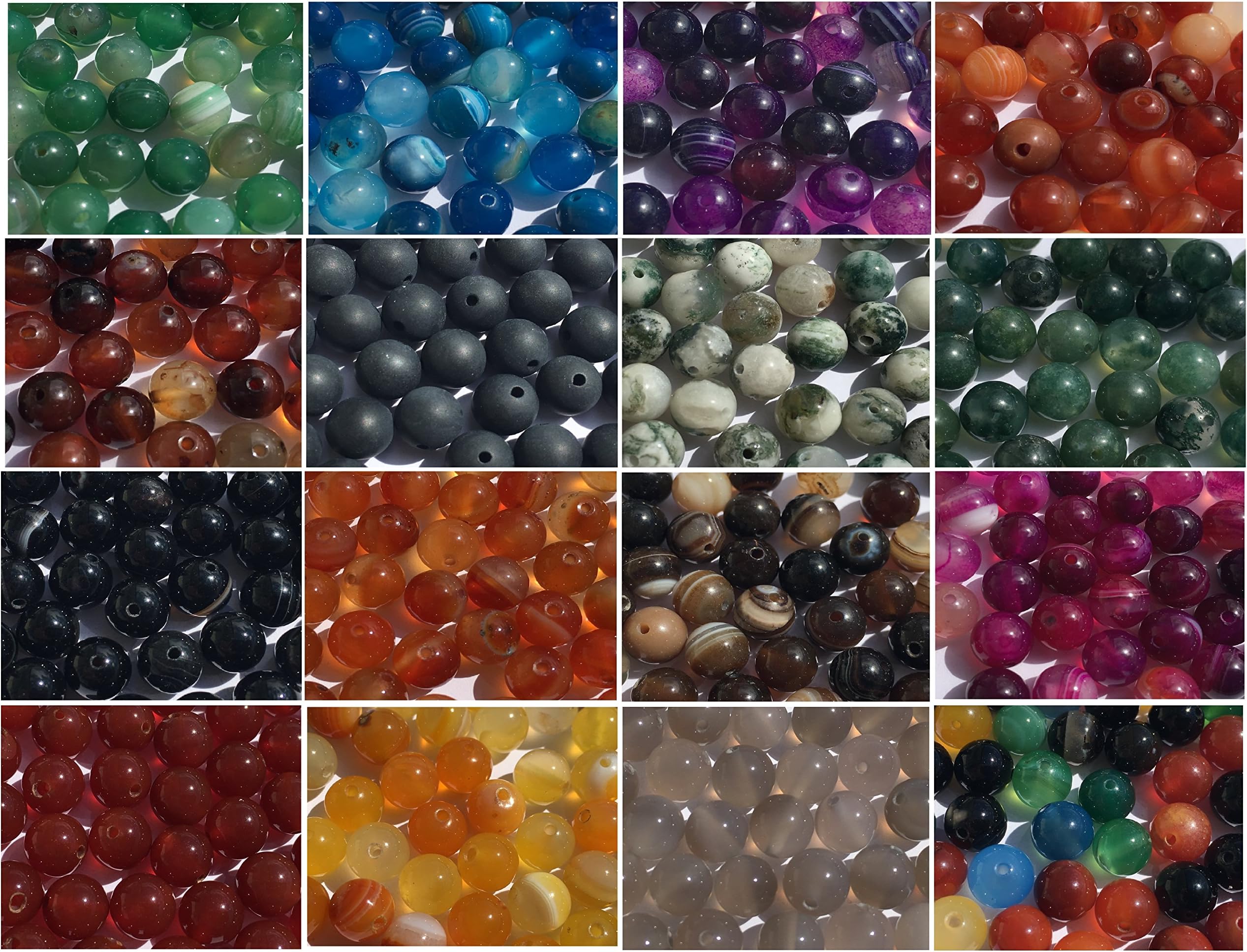 Ein Strand Agate Beads Semi Precious Gemstone Beads Gemstone Bracelet Obsidian Gemstone Tumblestone Semi-Precious Pearls Pearls Beads Aventurine Jade Crystal King's Onyx Tiger's Eye Bead Bracelet Gelb Oranger Achat