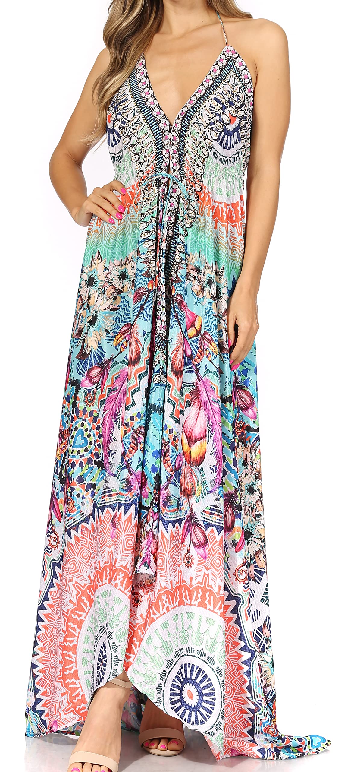 Sakkas 1817 - Lizi Womens Maxi High-Low Halter