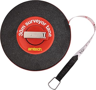 Amtech Fibreglass Tape Measure 30m Dual Metric Imperial Surveyors Tape