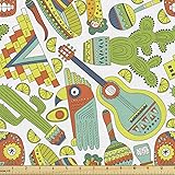 Ambesonne Mexican Fabric by The Yard, Traditional