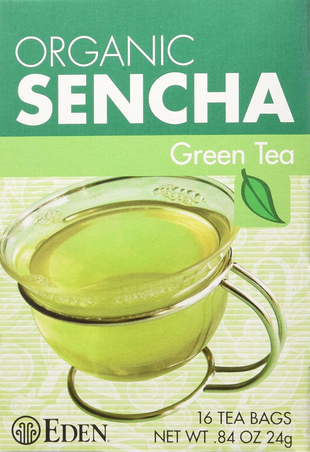 Eden Organic Green Tea Sencha Tea Bags 16 Count Boxes Pack Of 12
