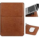 HoYiXi 14 Inch Laptop Sleeve Case with Stand Feature for Mac Book Pro 14 2021/ASUS Vivobook 14/HP Pavilion X360/IdeaPad 14/Dell HP ASUS Acer Huawei Matebook 14'',Compatible 13.3-14'' PC,Brown