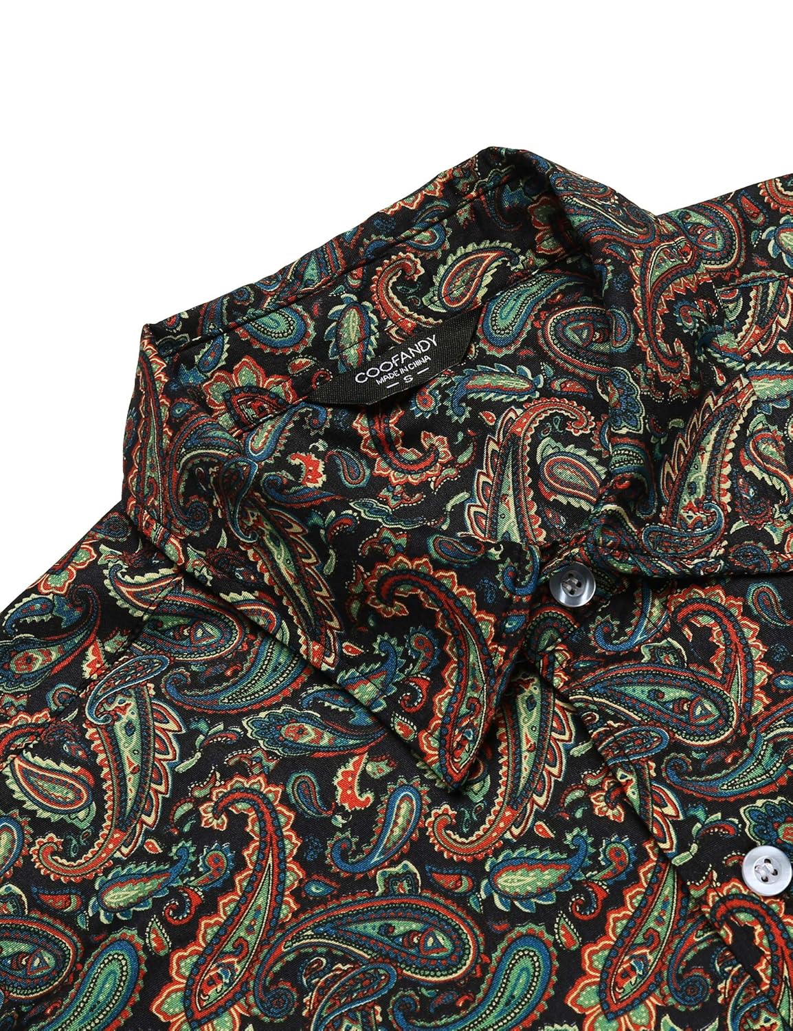 COOFANDY Mens Floral Dress Shirt Slim Fit Casual Paisley Printed Shirt