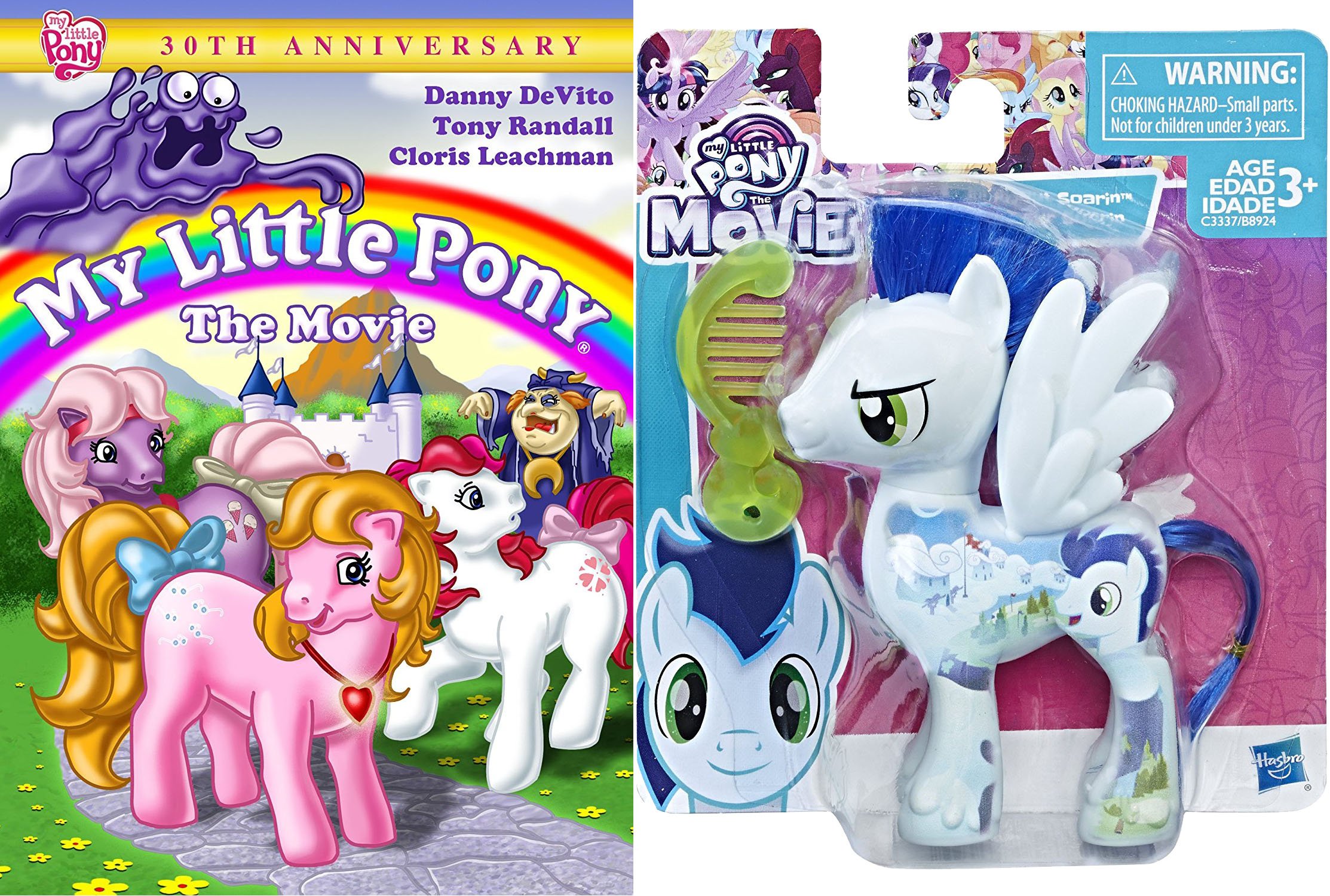 My Little Pony DVD & Character Set - My Little Pony: The Movie (30th Anniversary Edition) & My LIttle Pony All About Soarin Horse Figure (With Comb) 2-Piece Bundle