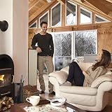 Relaxdays Modern Steel Fire Irons 5-Piece Fireplace Companion Set Black view 3