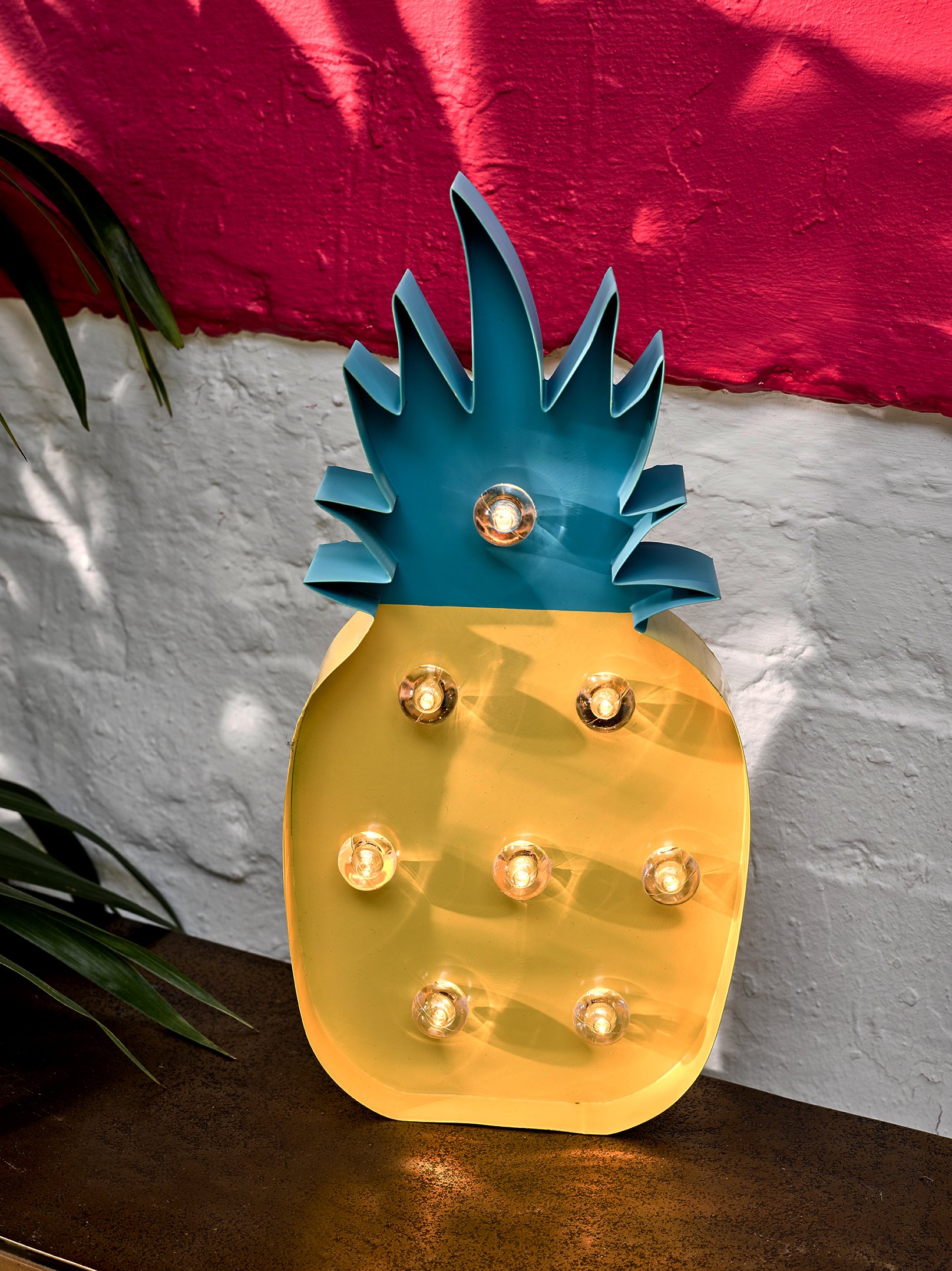 Talking Tables Cuban Fiesta Tall Large Pineapple LED Light for Home Decoration or Summer Party, Yellow and Blue (25cm)