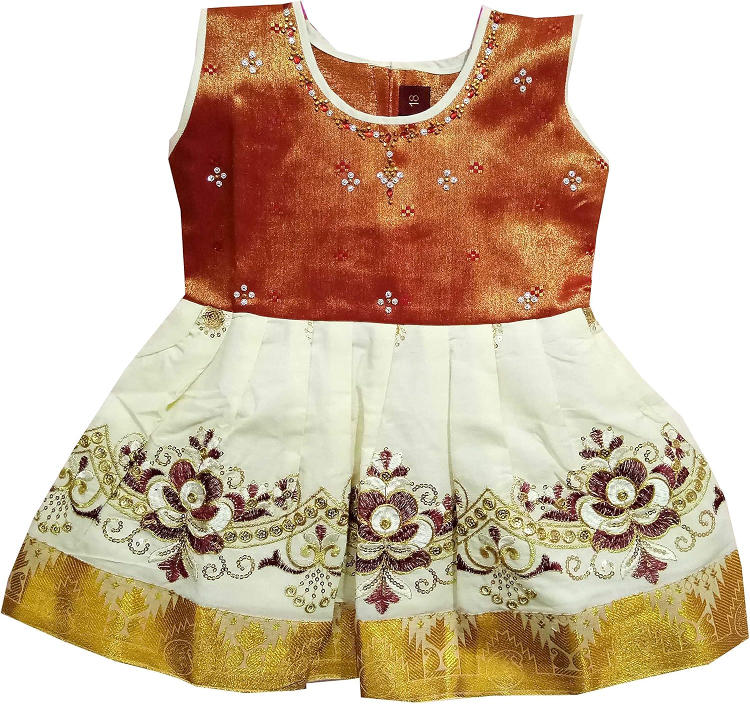 Buy Baby Girls Pattu Frock (Maroon, 1218 Months) at Amazon.in