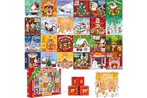 D-FantiX Puzzle Advent Calendar 2024 for Kids and Adults, Christmas Jigsaw Puzzles 24 Days Countdown Calendars for Boys, Girls, Teens, 1008 Pieces Puzzles Gift Stocking Stuffers Decoration