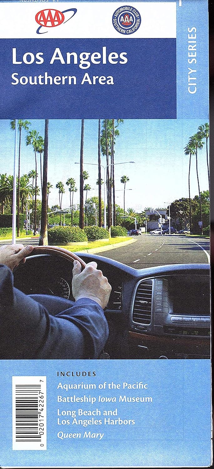Los Angeles - Southern Area AAA Folding Map Including Gardena Lakewood Long Beach Rancho Palos Verdes Redondo Beach San Pedro Plus Long Beach & LA Harbors Long Beach Aquarium of the Pacific Queen Mary