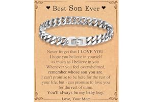 EFVISD Dad Son Grandson Uncle Nephew Brother Husband Boyfriend Gifts for Men Boys, Cuban Bracelet Gifts Graduation Back to School Birthday Christmas Anniversary Valentines Day Gifts for Him Men Teen Boys