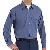 Red Kap Men's Mini-Plaid Uniform Shirt, Grey/Blue, 2X-Large 345 inch sleeve
