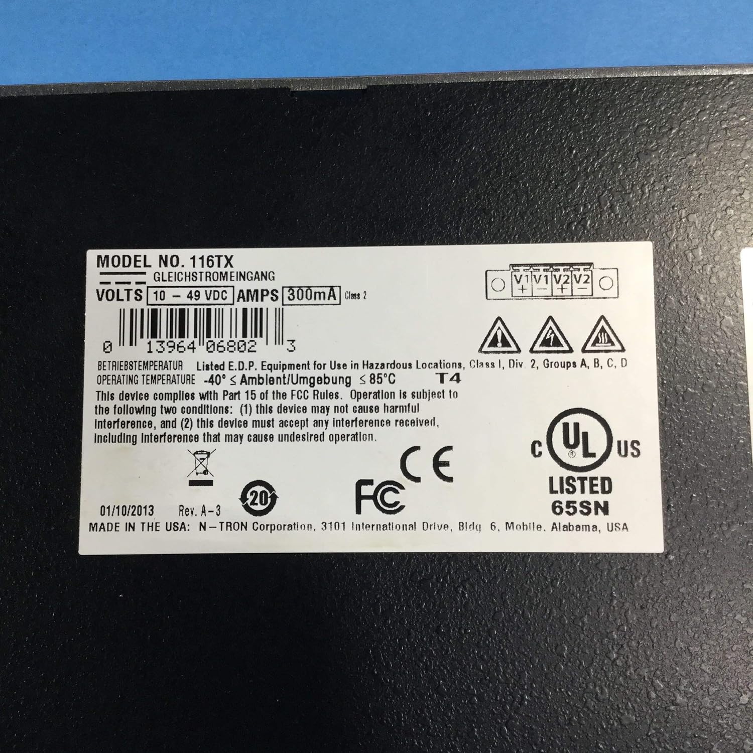 Hvac Controls 16 Rj45 10 100 Base Tx 100 Series N Tron Corporation 116tx Ethernet Switch Copper Ports Unmanaged Material Handling Products