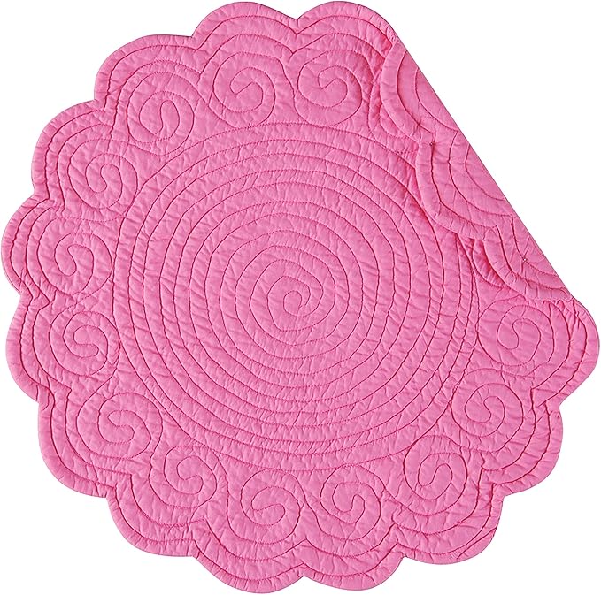 Hot Pink 17" Round Quilted Placemat Set of 6 Home & Kitchen