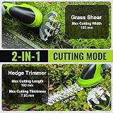 WORKPRO 2 in 1 Cordless Hedge Trimmer Grass Shear 7.2V 2000mAh Battery view 3