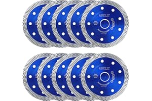 AOKLIT 4.5 inch Super Thin Diamond Tile Blade, 10 Pcs Tile Cutting Blade, Diamond Blade for Angle Grinder Cutting Porcelain T