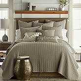 Levtex Home Mills Waffle King/Cal King Quilt Set (106x92in) with 2 Pillow Shams (36x20in) - Taupe - Cotton Waffle King Size Quilt Bedding Set - Lightweight, Soft, Pre-Washed